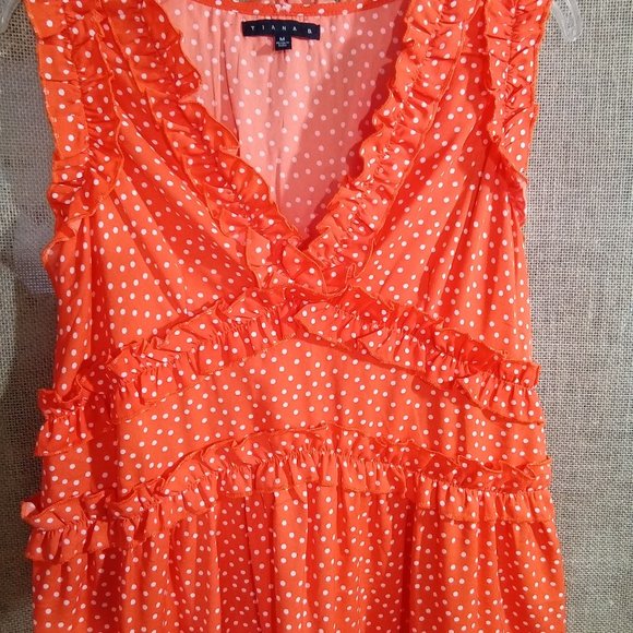 Tiana B Sleeveless Ruffle Tiered Midi Sundress size M - Picture 4 of 6